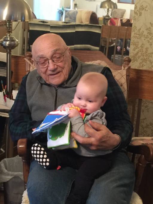 Darrell Kovar with his granddaughter