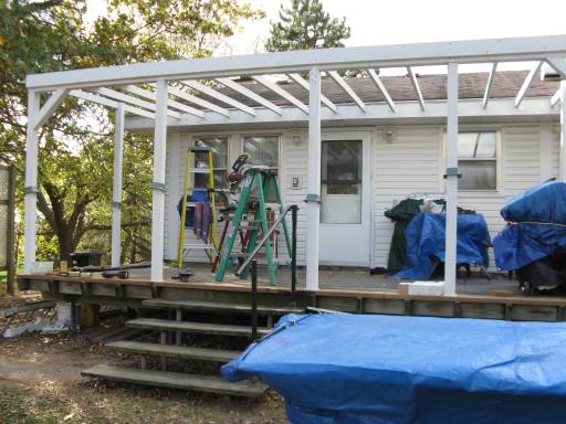 The roof partially finished